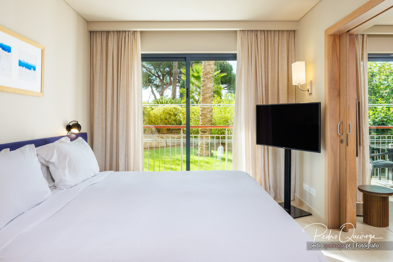 Um dos quartos do hotel Hilton Vilamoura, no Algarve
