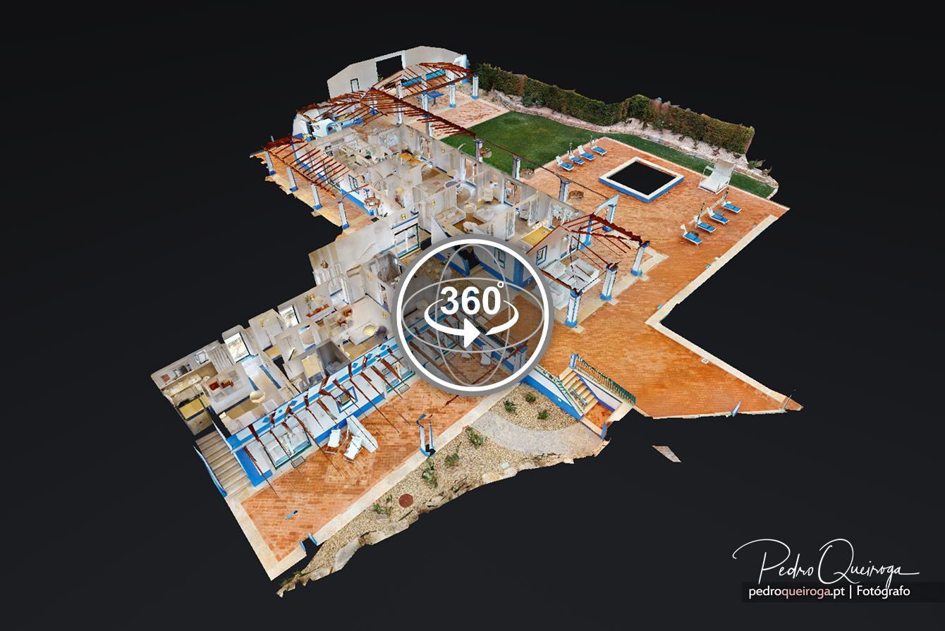 Visualização técnica do modelo 3D virtual da Shantivillas Casa Sky 1 num fundo escuro