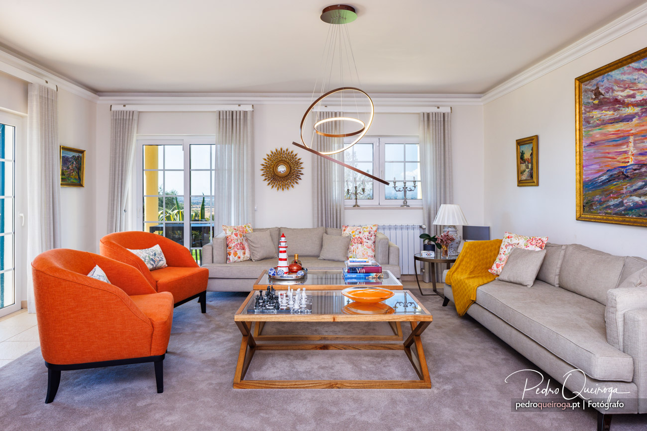 Decoração do salão principal da casa